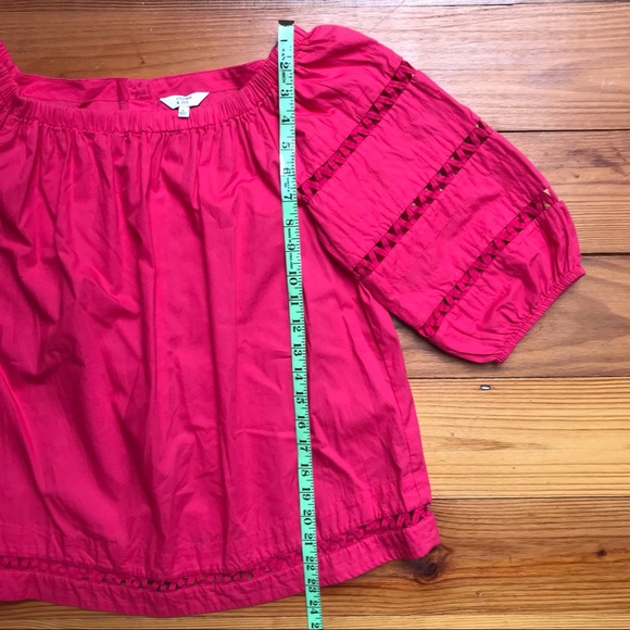 Crown & Ivy Fuschia Boho Peasant Top Bell Sleeves, EUC, M - Picture 8 of 15